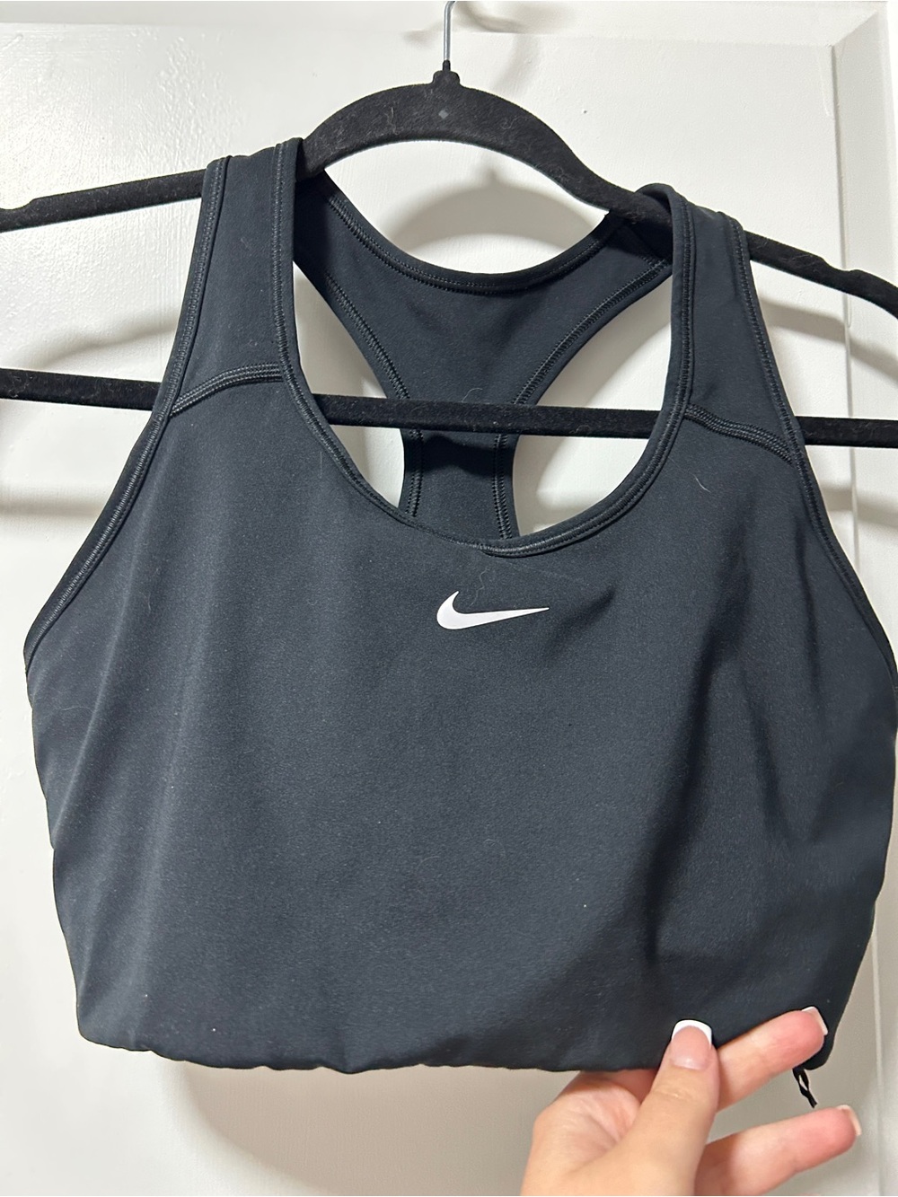 Nike Black Sports Bra with White Swoosh